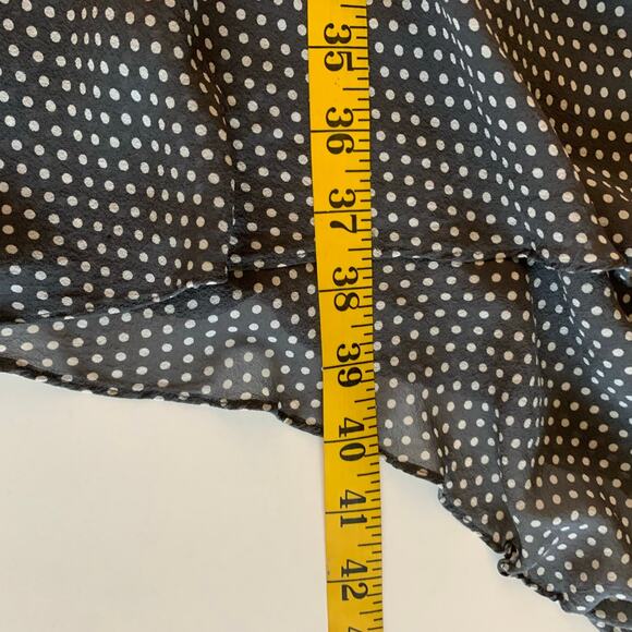 ADRIANNA PAPELL Dress Silk V-Neck Bias Cut Flutter Sleeve Polka Dot Occasion - Picture 11 of 11